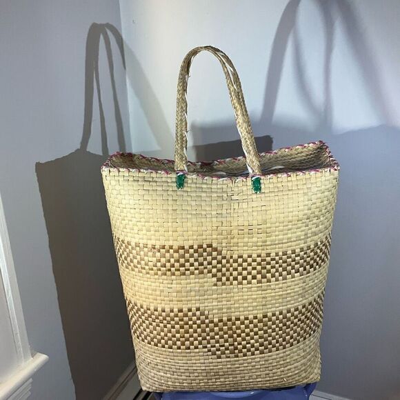 Large Zip Raffia Jamaica Bag, Vintage - Picture 6 of 14